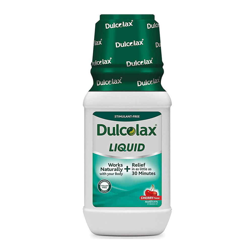 Dulcolax Liquid Laxative Stimulant Free for Comfortable Relief Cherry Flavor, 12 Oz